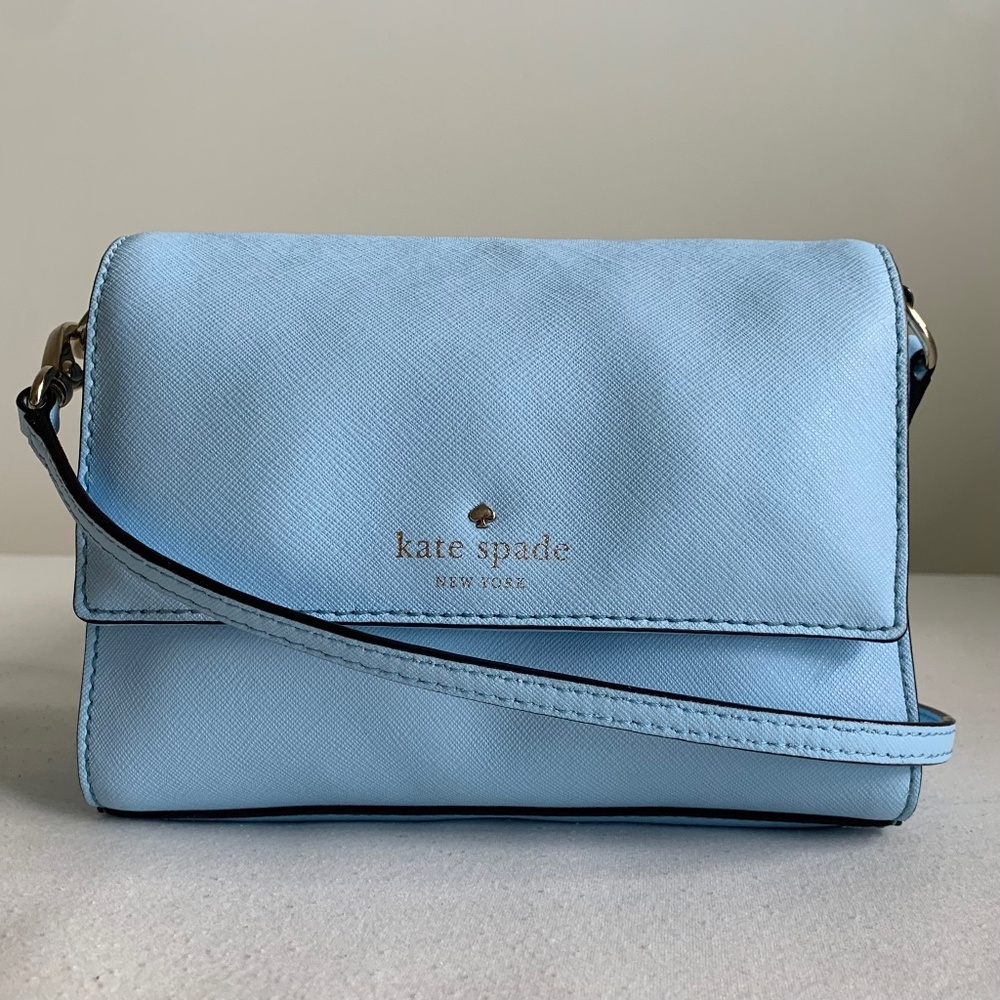 AUTHENTIC Kate Spade Cedar Street Magnolia Sky Blue Crossbody Leather Bag (GUC)
